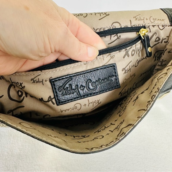 FOLEY & CORINNA Crossbody/Clutch bag Y2K Gold Embossed Croc and Black Purse - Picture 7 of 16